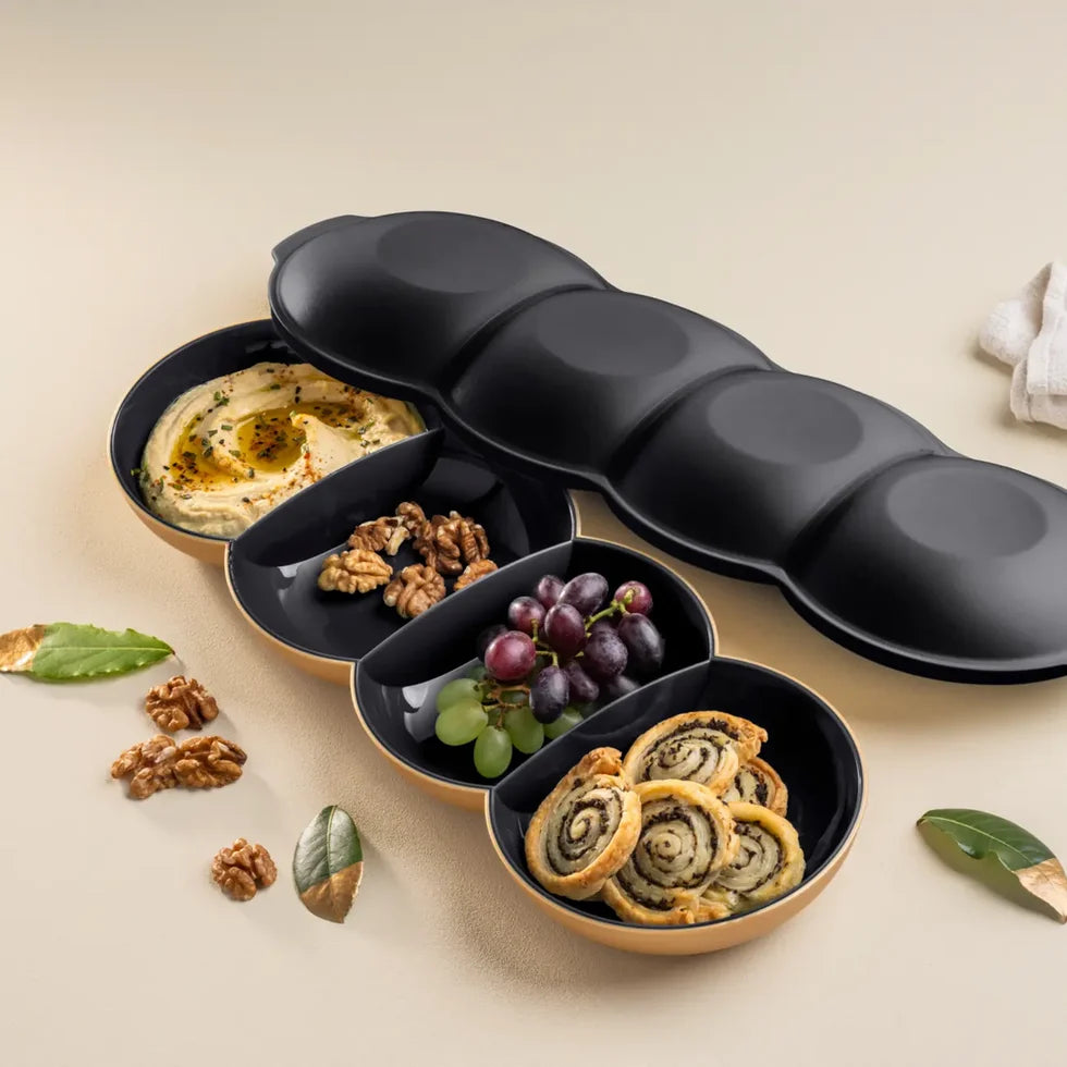 Allegra Servierperle gold / schwarz