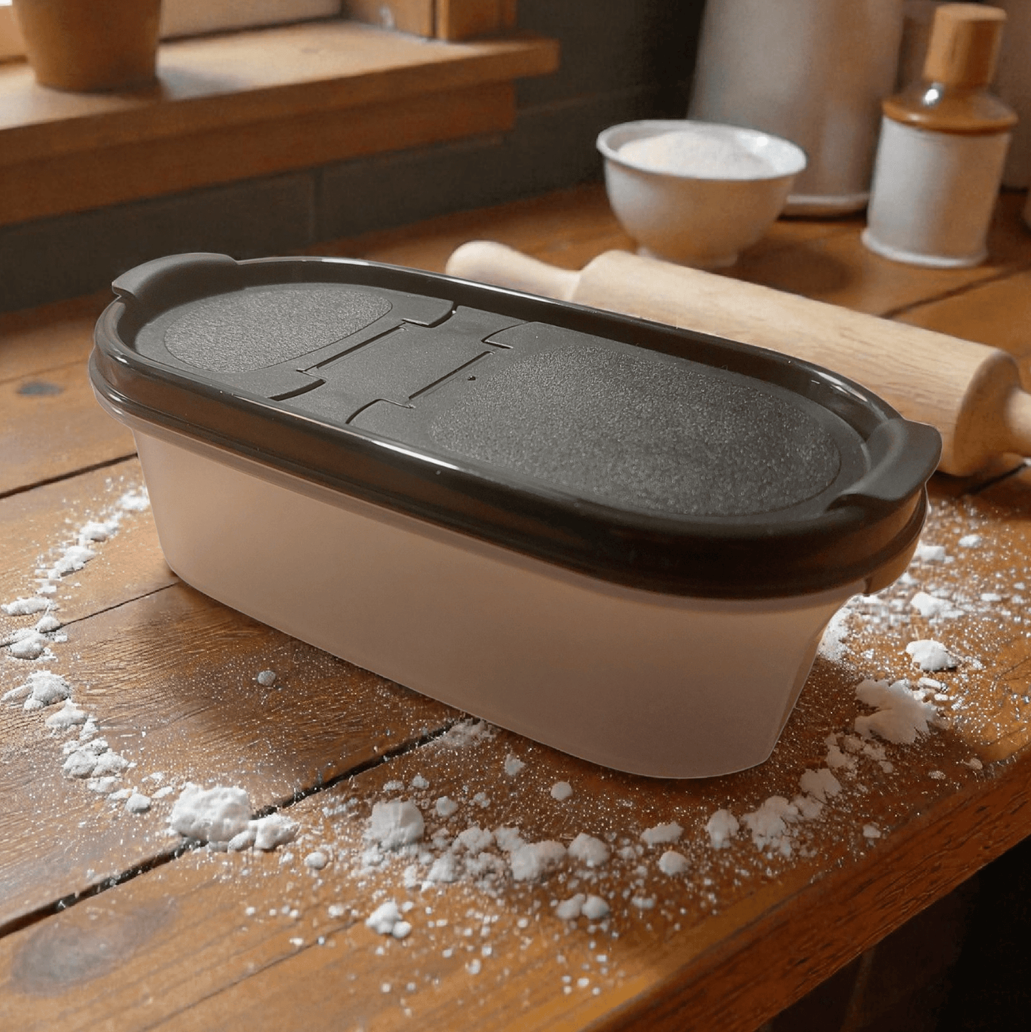 DerTupperonkel.de - Eidgenosse 500 ML - inklusive Deckel mit Schütten (schwarz) - 