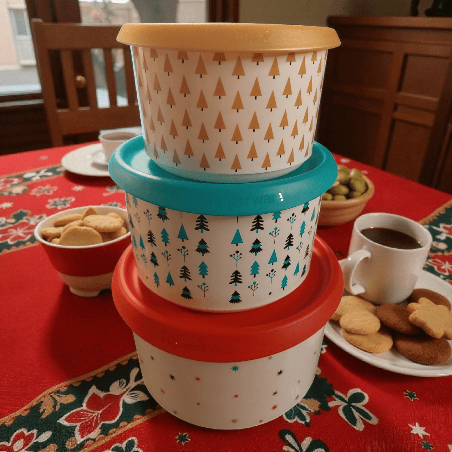 weihnachtsplätzchen aufbewahren in tupperdosen Keksdosen-Trio Christmas – DerTupperonkel.de